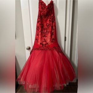 SHERI HILL RED MERMAID PROM DRESS